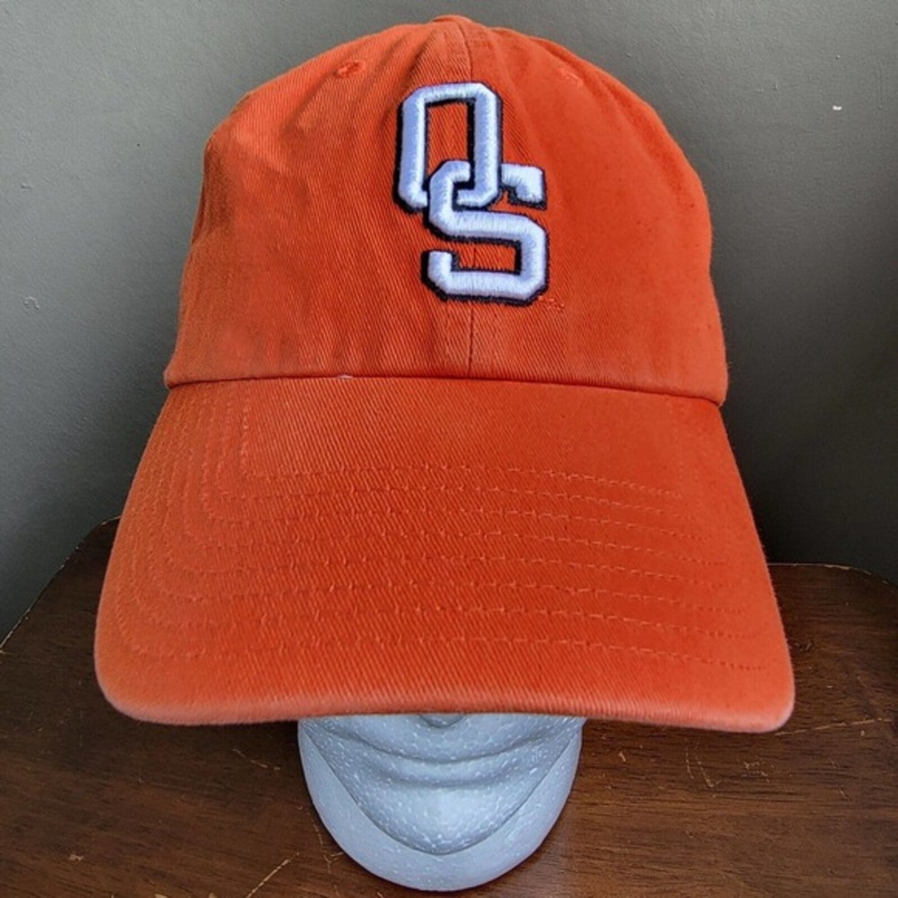 Vintage OSU Logo Orange Dad Hat Cap Size OSFM Strapback 47 Brand